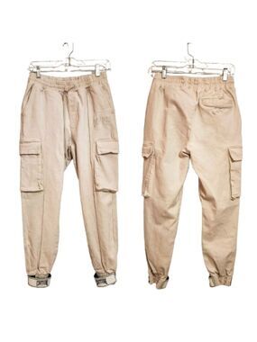 The Couture Club Beige Cargo Jogger Pants Medium